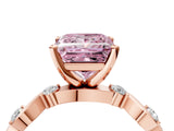 Rose gold Fancy Pink Princess  Solitaire Twisted Band with Prong Setting 5