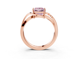 Rose gold Fancy Pink Princess  Solitaire Twisted Band with Prong Setting_6