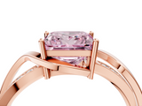 Rose gold Fancy Pink Princess  Solitaire Twisted Band with Prong Setting_7