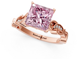 Rose gold Fancy Pink Princess  Solitaire Vine Band with Milgrain Prong Setting_4