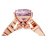 Rose gold Fancy Pink Princess  Solitaire Vine Band with Milgrain Prong Setting_7