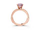 Rose gold Fancy Pink Princess  Solitaire with Pavé Band and Four-Prong Setting_32