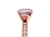 Rose gold Fancy Pink Princess  Solitaire with Pavé Band and Four-Prong Setting_34