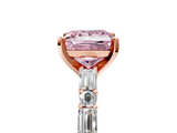 Rose gold Fancy Pink Princess  Solitaire with Side Baguettes and Channel Set Band_5