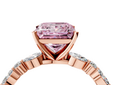Rose gold Fancy Pink Princess  Solitaire with Side Stones on a Pavé Band and Four-Prong Setting_4