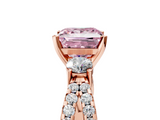 Rose gold Fancy Pink Princess  Three-Stone Diamond Ring with Pavé Split Shank and Four-Prong Setting_5