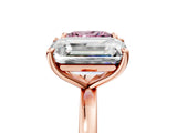 Rose gold Fancy Pink Princess  and Emerald Cut Toi Moi Ring with Prong Setting_34