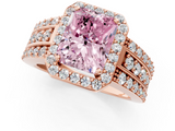 Rose gold Fancy Pink Radiant -Cut Halo Diamond Ring with Split Shank and Four-Prong Setting_72