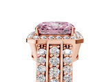 Rose gold Fancy Pink Radiant -Cut Halo Diamond Ring with Split Shank and Four-Prong Setting_76