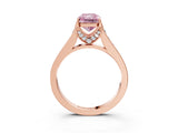 Rose gold Fancy Pink Radiant  Brilliant Cut Diamond Engagement Ring with Pavé Band and Four-Prong Setting_52