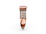 Rose gold Fancy Pink Radiant  Brilliant Diamond Channel Set Wide Band Ring with Bezel Setting_22
