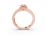 Rose gold Fancy Pink Radiant  Brilliant Diamond Channel Set Wide Band Ring with Bezel Setting_23