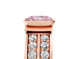 Rose gold Fancy Pink Radiant  Brilliant Diamond Channel Set Wide Band Ring with Bezel Setting_25