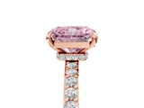 Rose gold Fancy Pink Radiant  Brilliant Pavé Band Solitaire with Four-Prong Setting_63