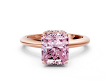 Rose gold Fancy Pink Radiant  Brilliant Solitaire Engagement Ring with Six-Prong Setting and Classic Band_19