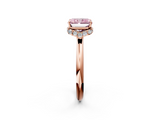 Rose gold Fancy Pink Radiant  Brilliant Solitaire Engagement Ring with Six-Prong Setting and Classic Band_21