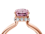 Rose gold Fancy Pink Radiant  Brilliant Solitaire Engagement Ring with Six-Prong Setting and Classic Band_23