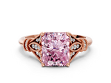 Rose gold Fancy Pink Radiant  Brilliant Solitaire with Pave Band and Four-Prong Setting_20