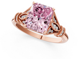 Rose gold Fancy Pink Radiant  Brilliant Solitaire with Pave Band and Four-Prong Setting_21