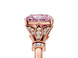 Rose gold Fancy Pink Radiant  Brilliant Solitaire with Pave Band and Four-Prong Setting_25