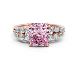 Rose gold Fancy Pink Radiant  Cluster Diamond Engagement Ring with Pavé Band and Four-Prong Setting_63