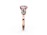 Rose gold Fancy Pink Radiant  Cluster Diamond Engagement Ring with Pavé Band and Four-Prong Setting_65