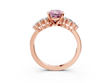 Rose gold Fancy Pink Radiant  Cluster Diamond Engagement Ring with Pavé Band and Four-Prong Setting_66