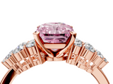 Rose gold Fancy Pink Radiant  Cluster Diamond Engagement Ring with Pavé Band and Four-Prong Setting_67