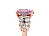 Rose gold Fancy Pink Radiant  Cluster Diamond Engagement Ring with Pavé Band and Four-Prong Setting_68