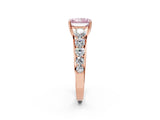 Rose gold Fancy Pink Radiant Cut Brilliant Diamond Pavé Band with Six-Prong Setting_2