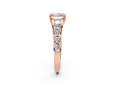 Rose gold Fancy Pink Radiant Cut Brilliant Diamond Pavé Band with Six-Prong Setting_2