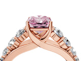 Rose gold Fancy Pink Radiant Cut Brilliant Diamond Pavé Band with Six-Prong Setting_4
