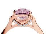 Rose gold Fancy Pink Radiant Cut Brilliant Solitaire Diamond Ring with Channel Set Band and Bar Prong Setting_4