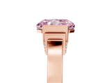 Rose gold Fancy Pink Radiant Cut Brilliant Solitaire Diamond Ring with Channel Set Band and Bar Prong Setting_5