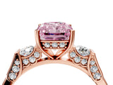Rose gold Fancy Pink Radiant Cut Brilliant Three-Stone Pave Band with Four-Prong Setting_4