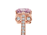 Rose gold Fancy Pink Radiant  Cut Cathedral Pave Diamond Engagement Ring with Six-Prong Setting_37