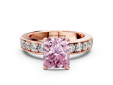 Rose gold Fancy Pink Radiant  Cut Channel Set Diamond Engagement Ring with Four-Prong Setting_221