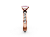 Rose gold Fancy Pink Radiant  Cut Channel Set Diamond Engagement Ring with Four-Prong Setting_223