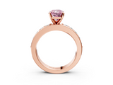 Rose gold Fancy Pink Radiant  Cut Channel Set Diamond Engagement Ring with Four-Prong Setting_224