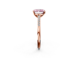 Rose gold Fancy Pink Radiant  Cut Channel Set Solitaire Engagement Ring with Four-Prong Setting_222