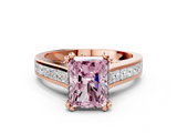 Rose gold Fancy Pink Radiant  Cut Channel Set Solitaire Engagement Ring with Prong Setting_20