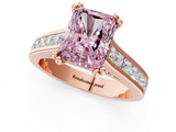 Rose gold Fancy Pink Radiant  Cut Channel Set Solitaire Engagement Ring with Prong Setting_21