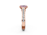 Rose gold Fancy Pink Radiant  Cut Channel Set Solitaire Engagement Ring with Prong Setting_22