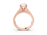 Rose gold Fancy Pink Radiant  Cut Channel Set Solitaire Engagement Ring with Prong Setting_23