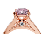 Rose gold Fancy Pink Radiant  Cut Channel Set Solitaire Engagement Ring with Prong Setting_24