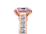 Rose gold Fancy Pink Radiant  Cut Channel Set Solitaire Engagement Ring with Prong Setting_25