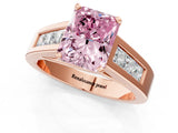 Rose gold Fancy Pink Radiant Cut Cut Channel Set Solitaire Ring with Four-Prong Setting_1