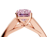 Rose gold Fancy Pink Radiant Cut Cut Channel Set Solitaire Ring with Four-Prong Setting_4