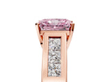 Rose gold Fancy Pink Radiant Cut Cut Channel Set Solitaire Ring with Four-Prong Setting_5