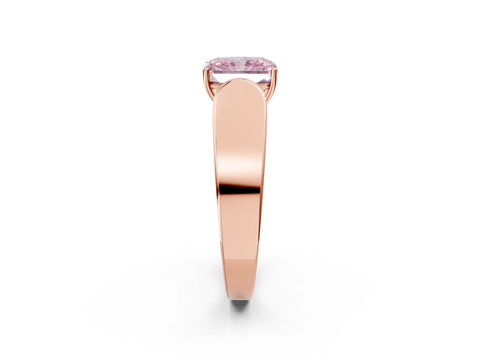 Rose gold Fancy Pink Radiant Cut Cut Diamond Channel Set Solitaire Ring with Four-Prong Setting_2